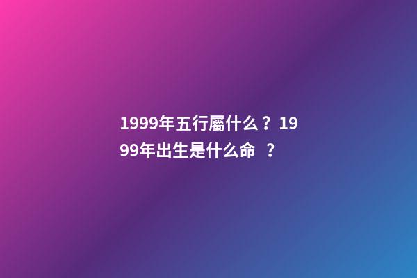 1999年五行屬什么？1999年出生是什么命？
